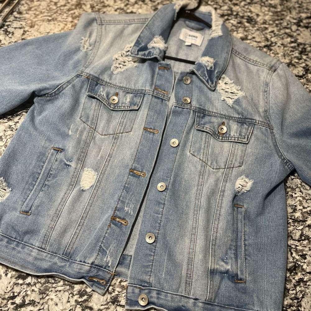 Blue Ripped Jean Jacket - Women’s - Size XL
